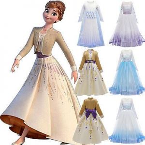 Kids Girls Frozen2 Queen Elsa Anna Cosplay Costumes Party Fancy Dress Outfit New