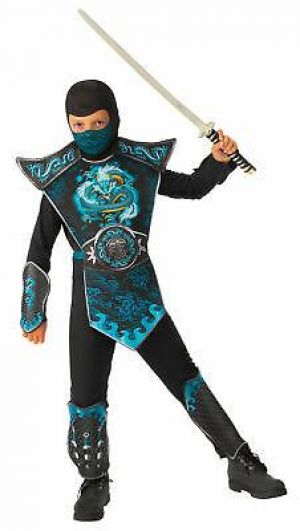 Blue Dragon Ninja Black Child Costume NEW
