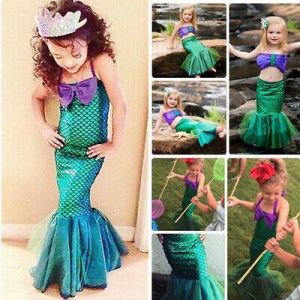 Toddler Kids Little Mermaid Set Girl Princess Dress Party Cosplay Costume