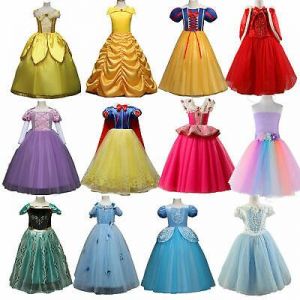 Kids Girls Princess Cinderella Elsa Dress Cosplay Costumes Party Fancy Dress-Up