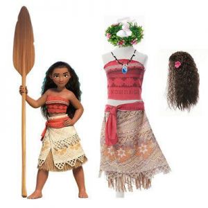 Kids Moana Princess Advanture Costume For Girls Cosplay Outfit Dress Up Clothing