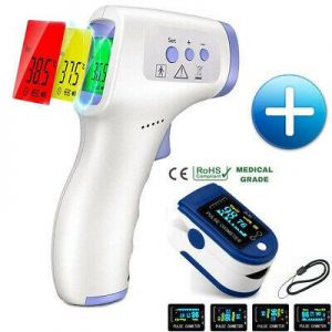 Fingertip pulse SpO2 Oximeter Infrared Thermometer Forehead Health Monitor Kit