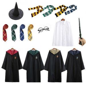 Harry Potter Gryffindor Slytherin School Uniform Magic Robe Cosplay Costumes Set
